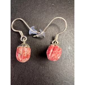 NEW Norwegian thulite sterling silver earrings